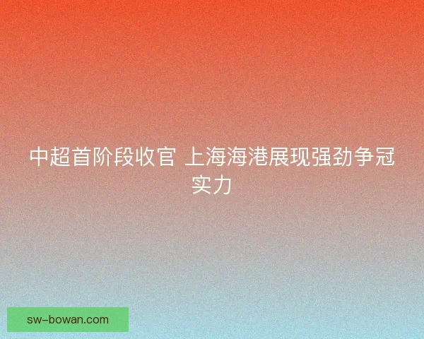 中超首阶段收官 上海海港展现强劲争冠实力