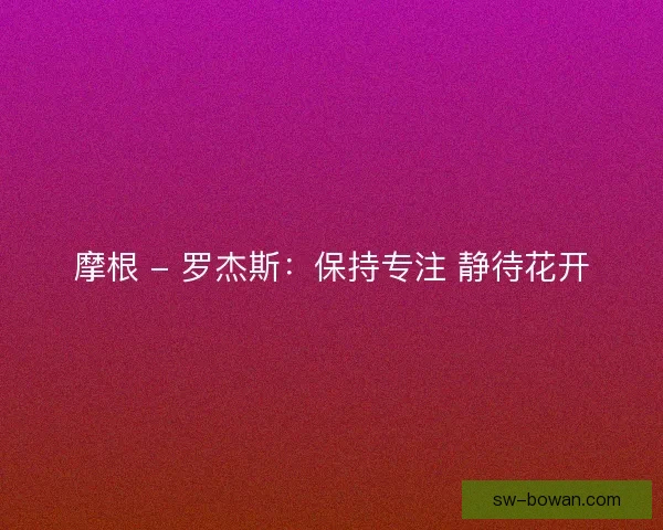 摩根 - 罗杰斯：保持专注 静待花开